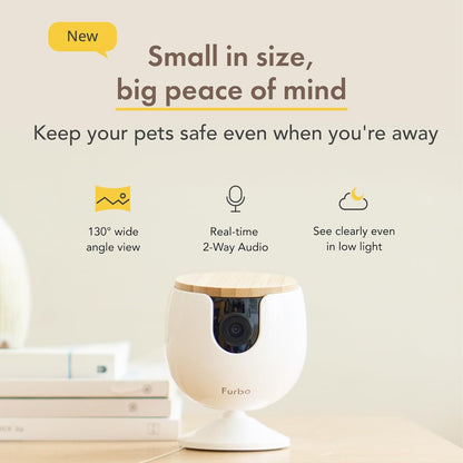 360° Cat Camera: See Your Cat from Anywhere | Rotating 360° Cat Tracking, Treat Toss, Color HD Night Vision, 2-Way Audio, Real-Time Notifications, Designed for Cats | Pet Camera w/Phone App