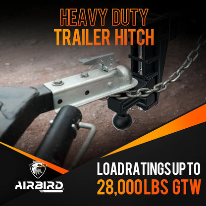 Adjustable Trailer Hitch Fits 2-Inch Receiver, Heavy Duty Tow Hitches (17000 LBS GTW) 6 Inch Drop Truck Hitch Tri-Ball Mount with Hook (1-7/8" x 2" x 2-5/16")