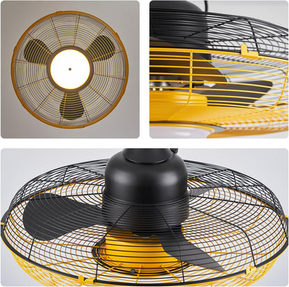 21'' Outdoor Ceiling Fan with Light, Plug in Ceiling Fan with Remote, Gazebo Fans Outdoor Hanging for Patios Waterproof, Wet Rated Hanging Fan with App Control