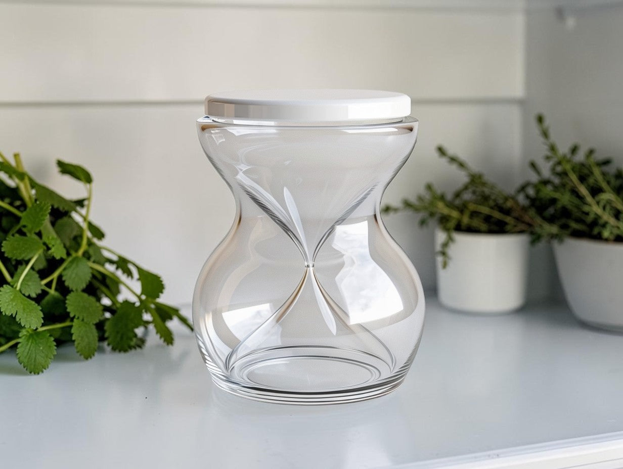 Purnt Hourglass Pickle and Olive Sieve Jar - Leak-Proof Dry and Wet Separation Flip Container for Food Storage